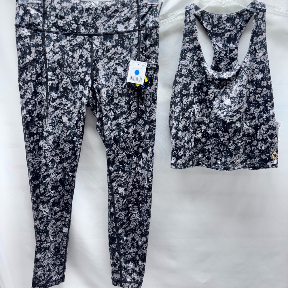 Pro Player Wicking Leggings/Sports Bra Set Womens Size S Yoga Gym Workout NWT